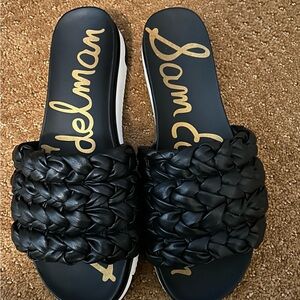 Sam Edelman Black Braided Slide Sandals